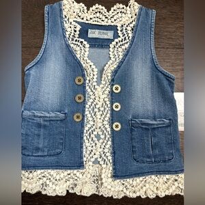 JAK & PEPPAR Denim Vest w/ Lace | Child Size 5 | NWT